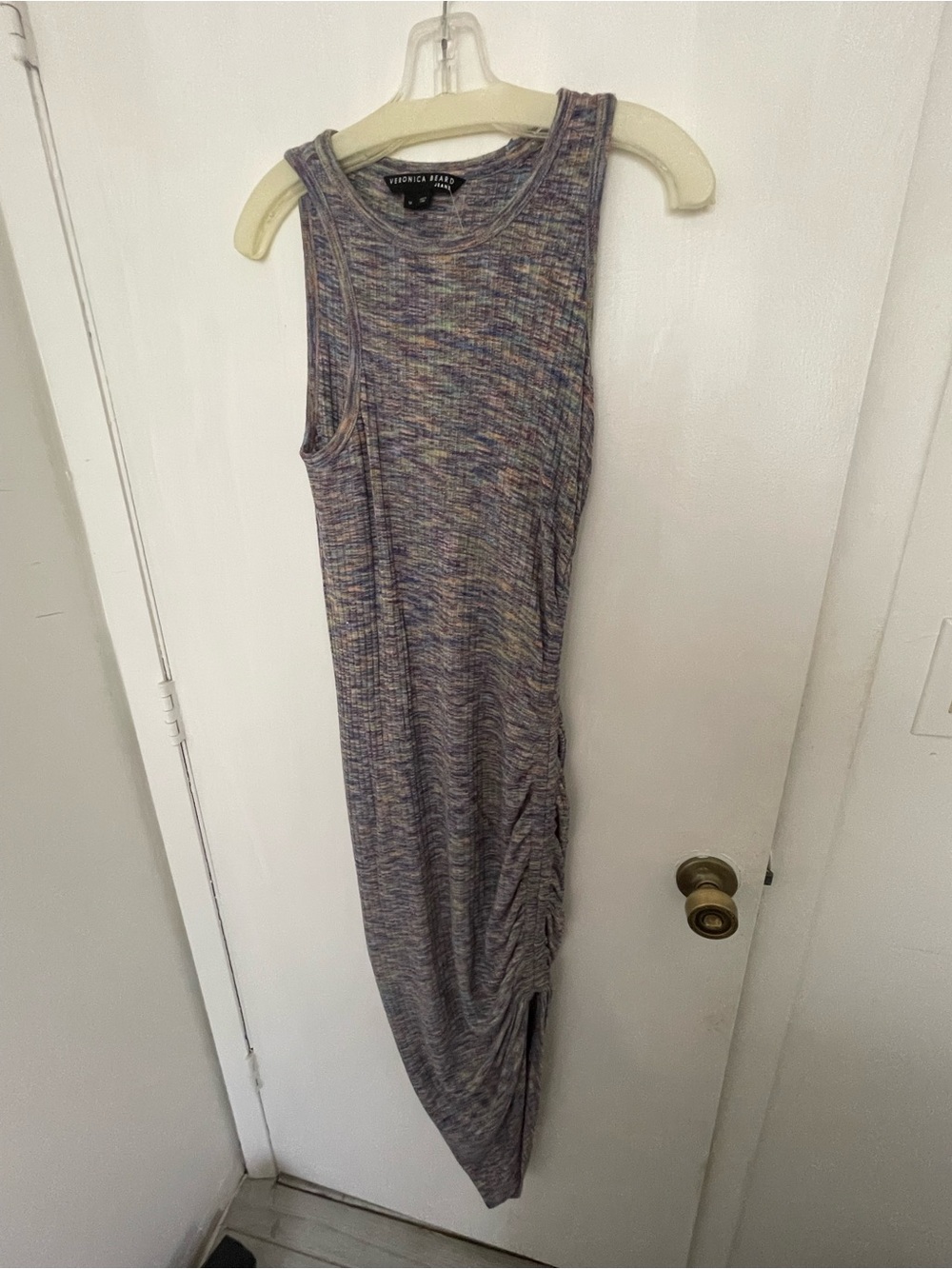 Veronica Beard Multicolor Ribbed Knit Maxi Dress - Blue/Purple Mix